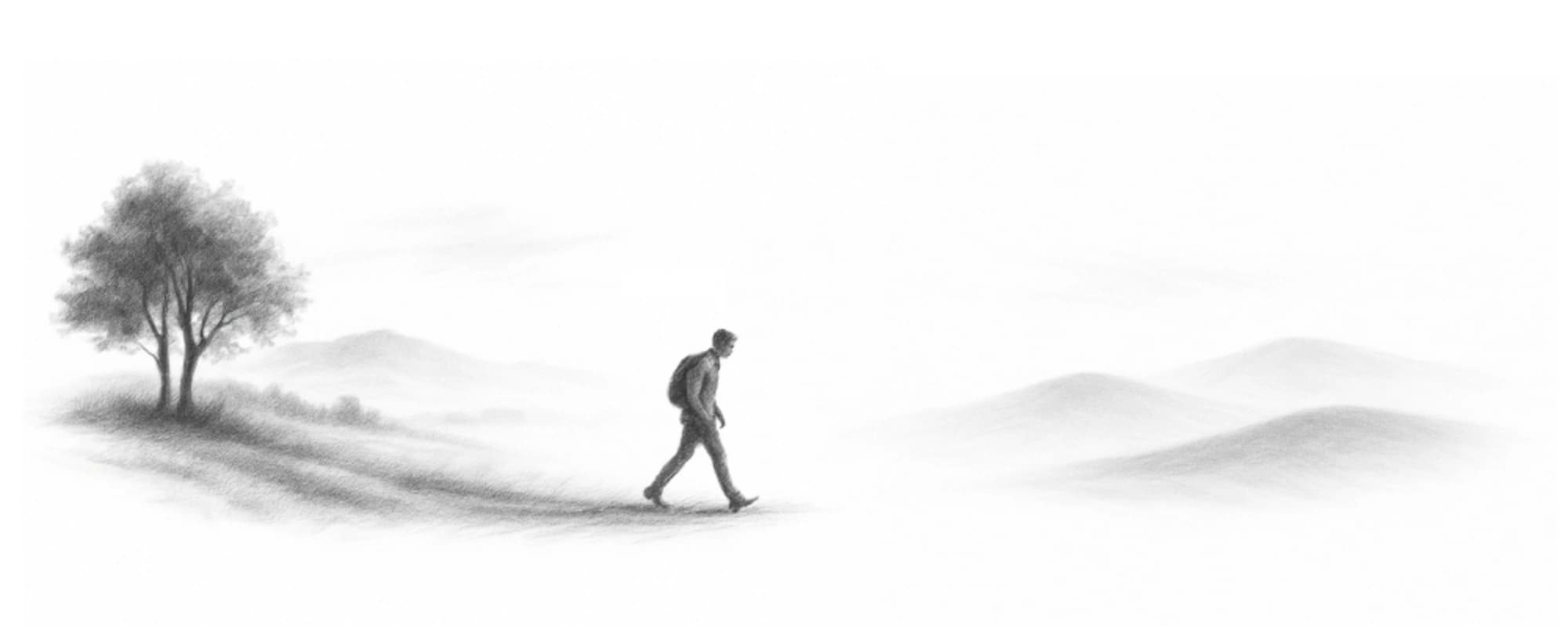 Charcoal landscape illustration